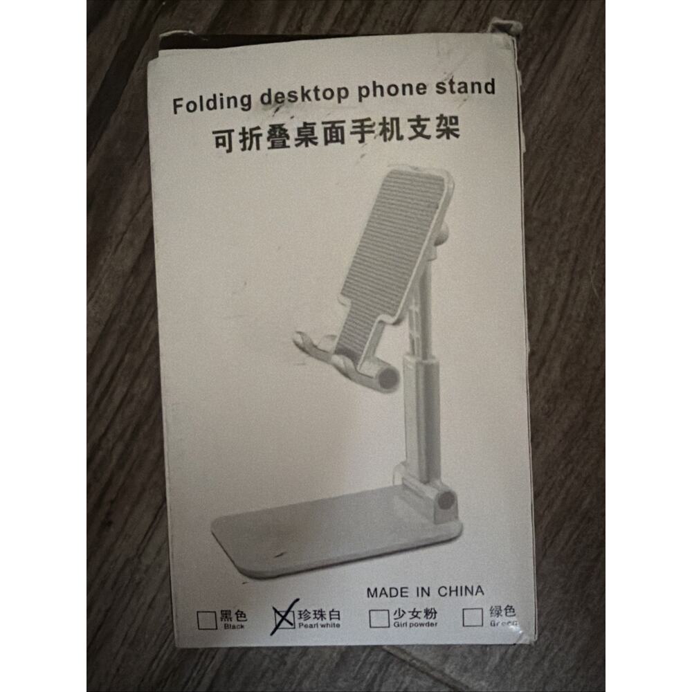 Folding Desktop Phone Stand In Pearl White New In Box